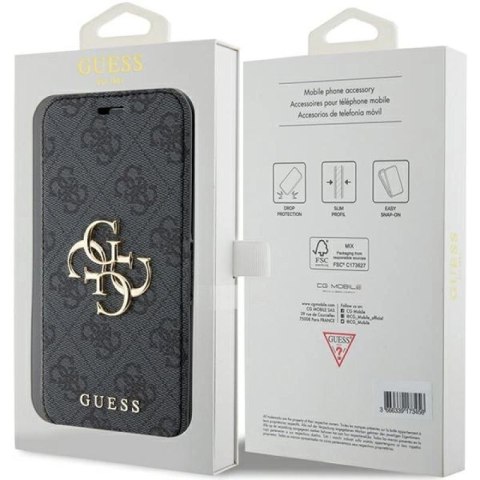 Etui Guess 4G Metal Logo na iPhone 15 Pro - szare Guess
