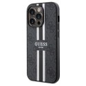 Etui Guess 4G Printed Stripes MagSafe na iPhone 15 Pro Max - czarne Guess