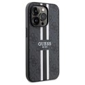 Etui Guess 4G Printed Stripes MagSafe na iPhone 15 Pro Max - czarne Guess