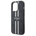 Etui Guess 4G Printed Stripes MagSafe na iPhone 15 Pro Max - czarne Guess