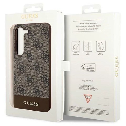 Etui Guess 4G Stripe Collection na Samsung Galaxy S24+ - brązowe Guess