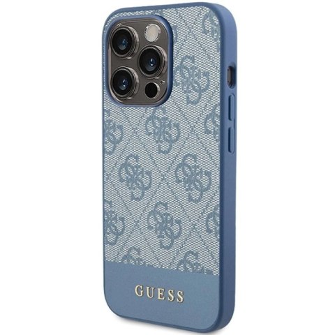 Etui Guess 4G Stripe Collection na iPhone 15 Pro - niebieskie Guess