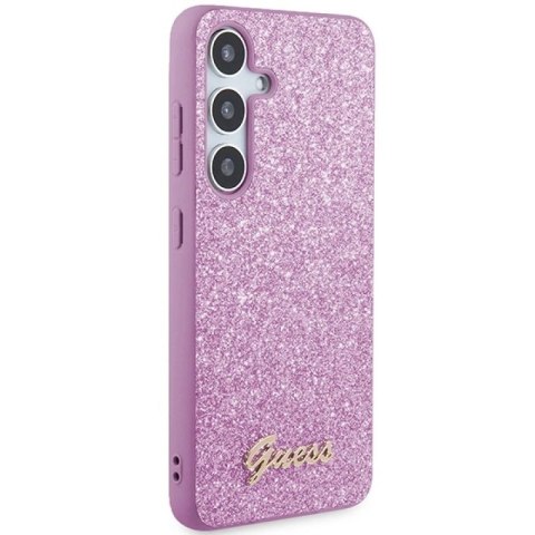 Etui Guess Glitter Script na Samsung Galaxy S24 - fioletowe Guess