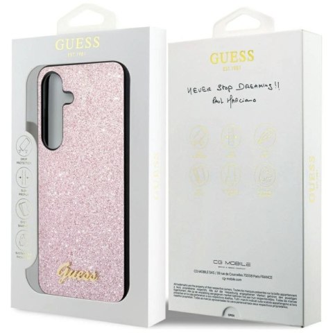 Etui Guess Glitter Script na Samsung Galaxy S24 - różowe Guess