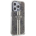 Etui Guess IML 4G Gold Stripe na iPhone 15 Pro - brązowe Guess