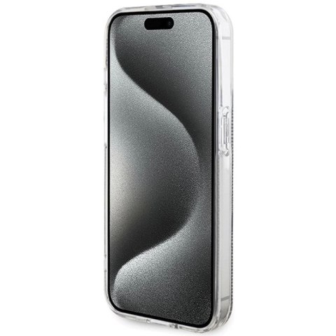 Etui Guess IML 4G Gold Stripe na iPhone 15 Pro - brązowe Guess