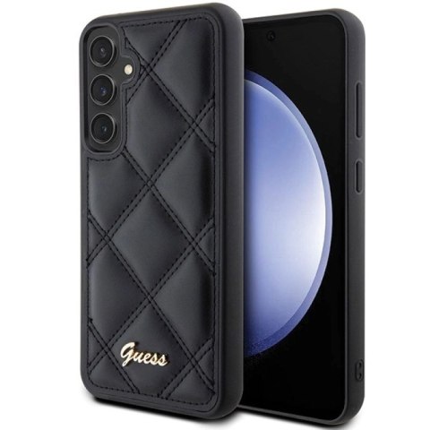 Etui Guess Quilted Metal Logo na Samsung Galaxy S23 FE - czarne Guess