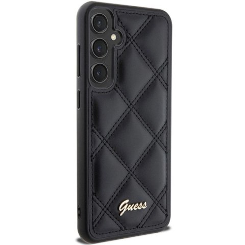 Etui Guess Quilted Metal Logo na Samsung Galaxy S23 FE - czarne Guess