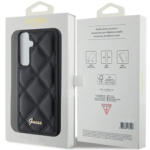 Etui Guess Quilted Metal Logo na Samsung Galaxy S23 FE - czarne Guess