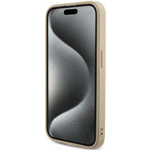 Etui Guess Saffiano Iridescent Script na iPhone 14 Pro Max - złote Guess