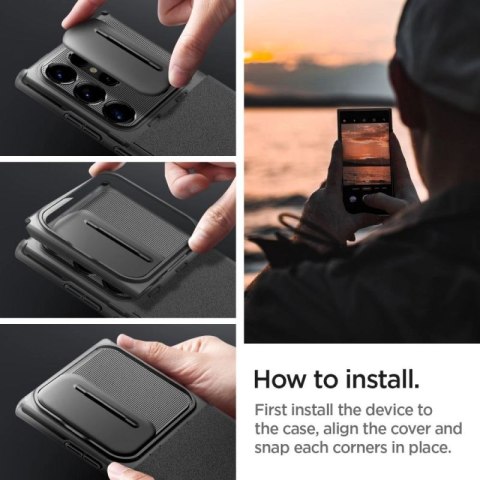 Etui Spigen Optik Armor na Samsung Galaxy S24 Ultra - czarne Spigen