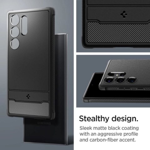 Etui Spigen Rugged Armor na Samsung Galaxy S24 Ultra - czarny mat Spigen