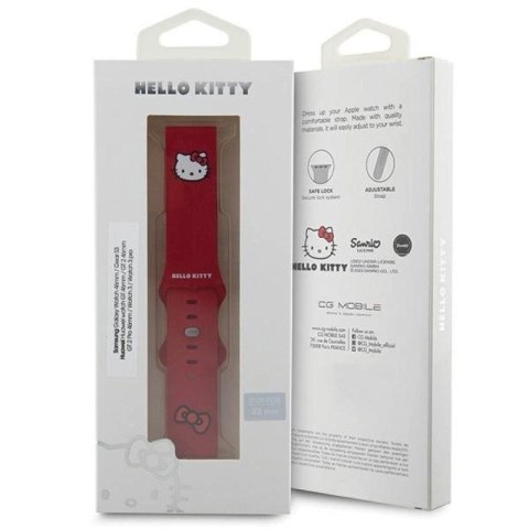 Pasek Hello Kitty Silicone Kitty Head uniwersalny 22mm - czerwony Hello Kitty