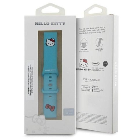 Pasek Hello Kitty Silicone Kitty Head uniwersalny 22mm - niebieski Hello Kitty