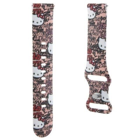 Pasek Hello Kitty Silicone Tags Graffiti uniwersalny 20mm - różowy Hello Kitty