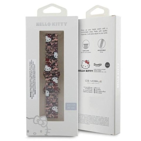 Pasek Hello Kitty Silicone Tags Graffiti uniwersalny 20mm - różowy Hello Kitty