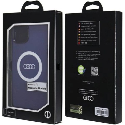 Etui Audi IML Big Logo MagSafe na iPhone 15 Plus / 14 Plus - niebieskie Audi
