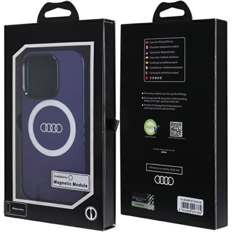 Etui Audi IML Big Logo MagSafe na iPhone 15 Pro - niebieskie Audi