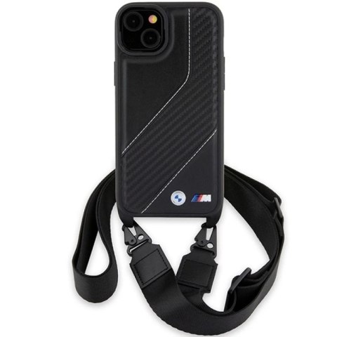 Etui BMW M Edition Carbon Stripe & Strap na iPhone 15 Plus / 14 Plus - czarne BMW