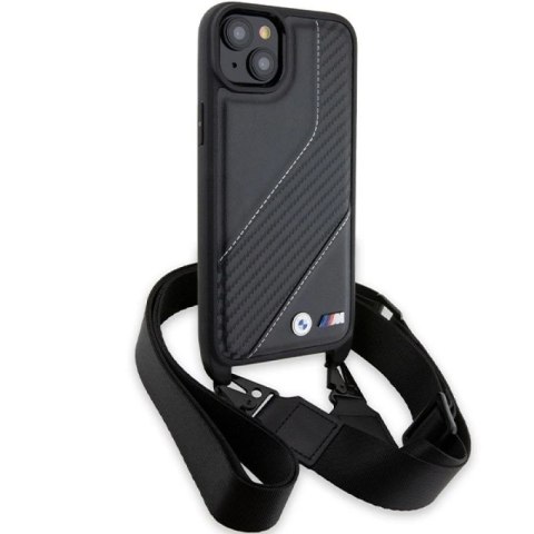 Etui BMW M Edition Carbon Stripe & Strap na iPhone 15 Plus / 14 Plus - czarne BMW