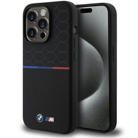 Etui BMW M Silicone Pattern MagSafe na iPhone 15 Pro - czarne BMW