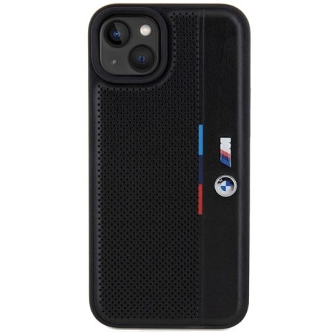 Etui BMW Perforated Tricolor Line na iPhone 15 Plus / 14 Plus - czarne BMW