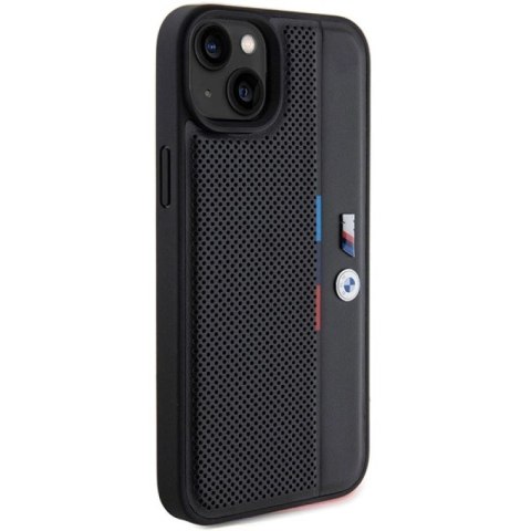 Etui BMW Perforated Tricolor Line na iPhone 15 Plus / 14 Plus - czarne BMW