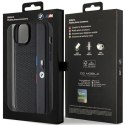 Etui BMW Perforated Tricolor Line na iPhone 15 Plus / 14 Plus - czarne BMW