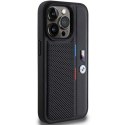 Etui BMW Perforated Tricolor Line na iPhone 15 Pro - czarne BMW