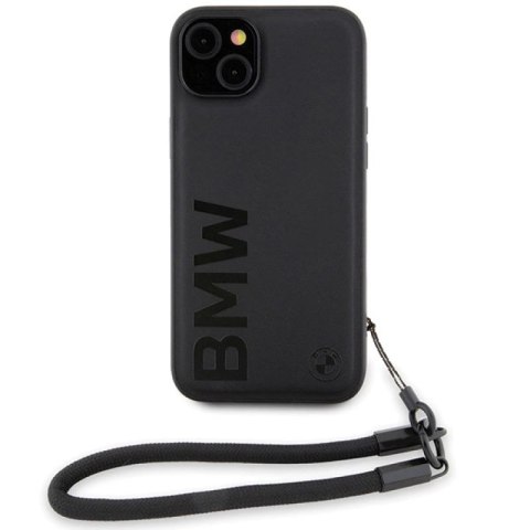 Etui BMW Signature Leather Wordmark Cord na iPhone 15 Plus / 14 Plus - czarne BMW
