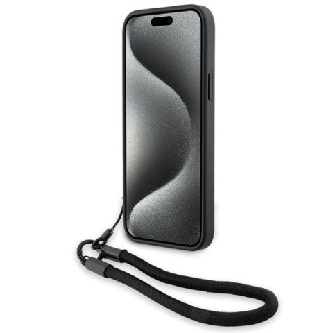 Etui BMW Signature Leather Wordmark Cord na iPhone 15 Plus / 14 Plus - czarne BMW