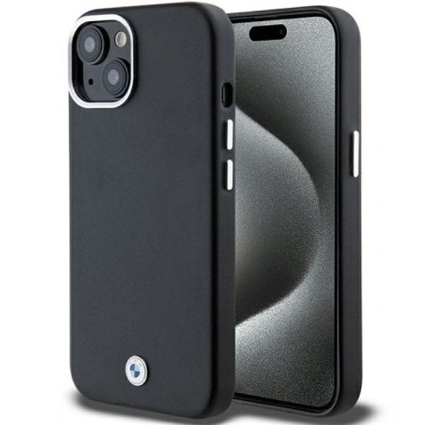 Etui BMW Signature Wrapped Metal MagSafe na iPhone 15 Plus / 14 Plus - czarne BMW