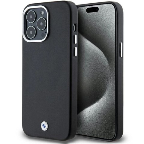 Etui BMW Signature Wrapped Metal MagSafe na iPhone 15 Pro Max - czarne BMW