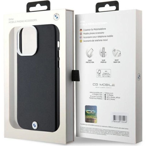 Etui BMW Signature Wrapped Metal MagSafe na iPhone 15 Pro Max - czarne BMW