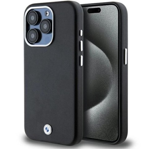 Etui BMW Signature Wrapped Metal MagSafe na iPhone 15 Pro - czarne BMW