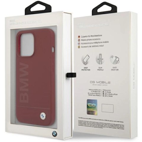 Etui BMW Silicone Big Logo MagSafe na iPhone 15 Pro - czerwone BMW