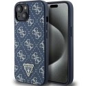 Etui Guess 4G Triangle Metal Logo na iPhone 15 Plus / 14 Plus - niebieskie Guess