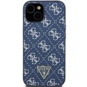 Etui Guess 4G Triangle Metal Logo na iPhone 15 Plus / 14 Plus - niebieskie Guess