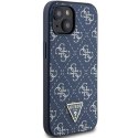 Etui Guess 4G Triangle Metal Logo na iPhone 15 Plus / 14 Plus - niebieskie Guess