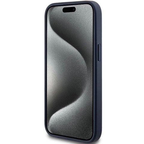 Etui Guess 4G Triangle Metal Logo na iPhone 15 Plus / 14 Plus - niebieskie Guess
