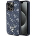 Etui Guess 4G Triangle Metal Logo na iPhone 15 Pro - niebieskie Guess