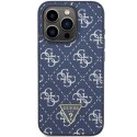 Etui Guess 4G Triangle Metal Logo na iPhone 15 Pro - niebieskie Guess