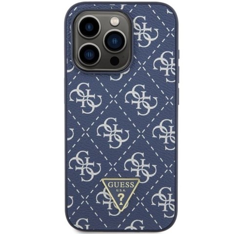 Etui Guess 4G Triangle Metal Logo na iPhone 15 Pro - niebieskie Guess
