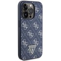 Etui Guess 4G Triangle Metal Logo na iPhone 15 Pro - niebieskie Guess