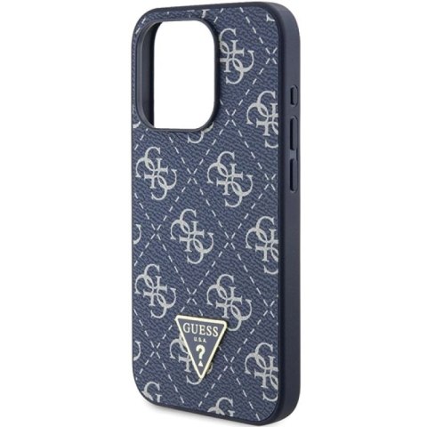 Etui Guess 4G Triangle Metal Logo na iPhone 15 Pro - niebieskie Guess