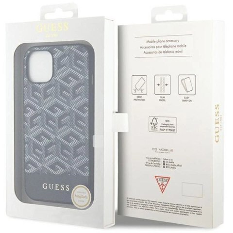Etui Guess GCube Stripes MagSafe na iPhone 15 / 14 / 13 - czarne Guess