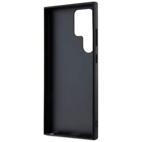 Etui Guess Grip Stand 4G Triangle Strass na Samsung Galaxy S24 Ultra - brązowe Guess