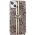 Etui Guess IML 4G Gold Stripe na iPhone 15 Plus / 14 Plus - brązowe Guess