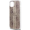 Etui Guess IML 4G Gold Stripe na iPhone 15 Plus / 14 Plus - brązowe Guess