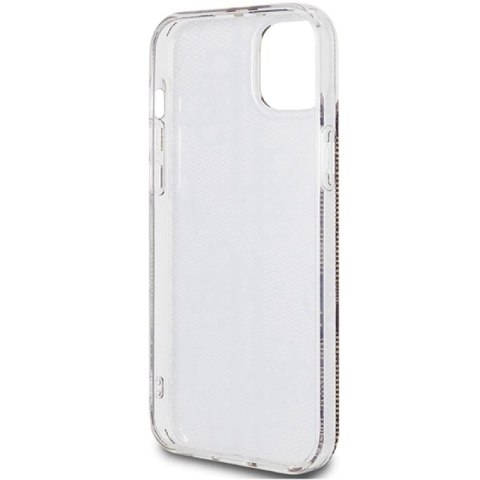 Etui Guess IML 4G Gold Stripe na iPhone 15 Plus / 14 Plus - brązowe Guess